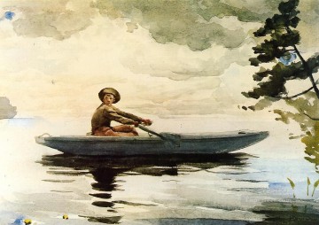  Boat Oil Painting - The Boatsman Realism marine painter Winslow Homer